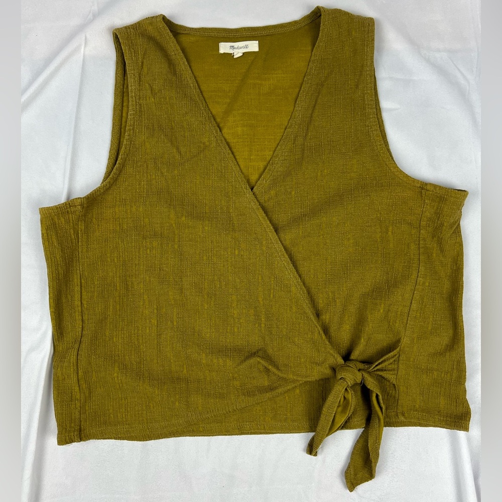 Madewell Olive Green Wrap Tank Top